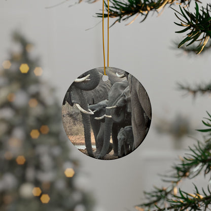 Elephant Watering Hole - Ceramic Ornaments