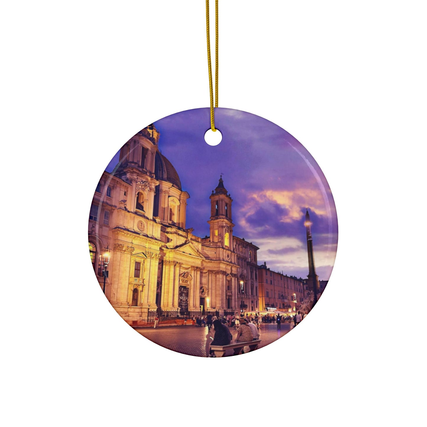 Rome Sunset by Chasing Oz - Double-sided Ceramic Ornaments