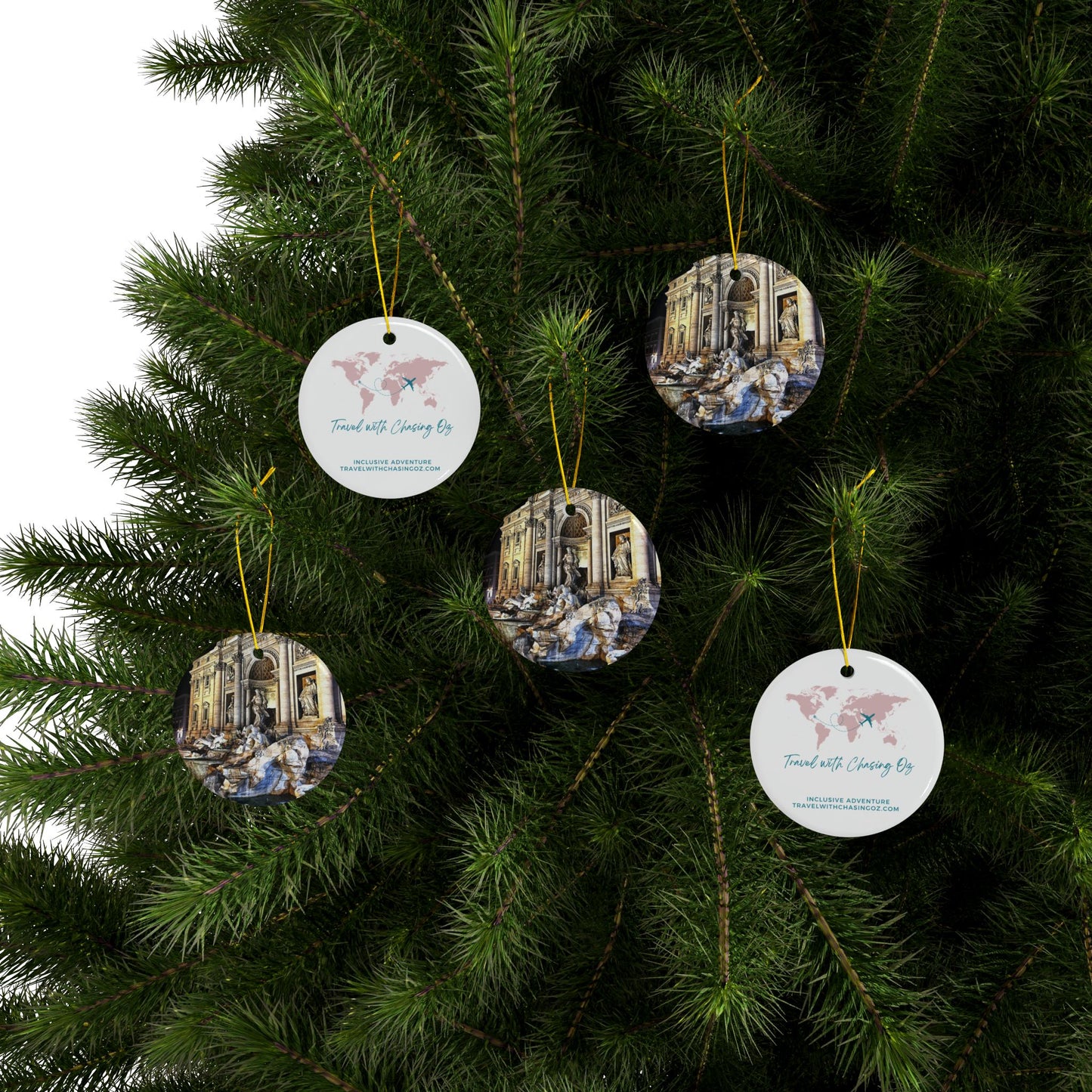 Trevi Fountain by Chasing Oz - Double-sided Ceramic Ornaments