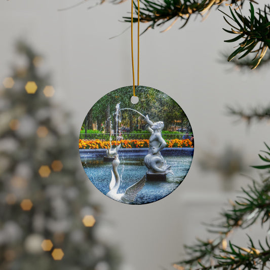 Forsyth Park Fountain by Chasing Oz - Double-sided Ceramic Ornaments