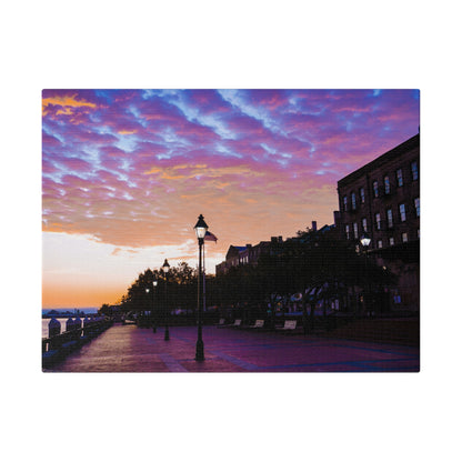 Chasing Oz Art River Street Sunrise Matte Canvas Stretched - 0.75"