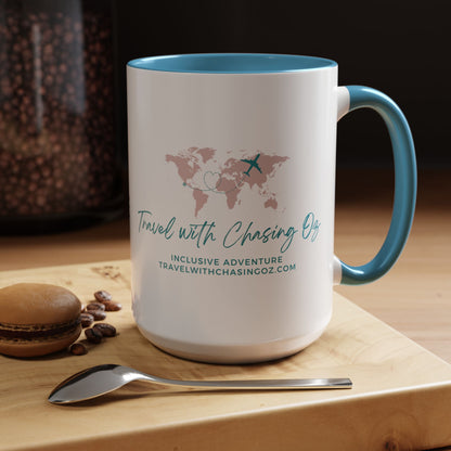 Travel with Chasing Oz Color Accent - Coffee Mug 15oz