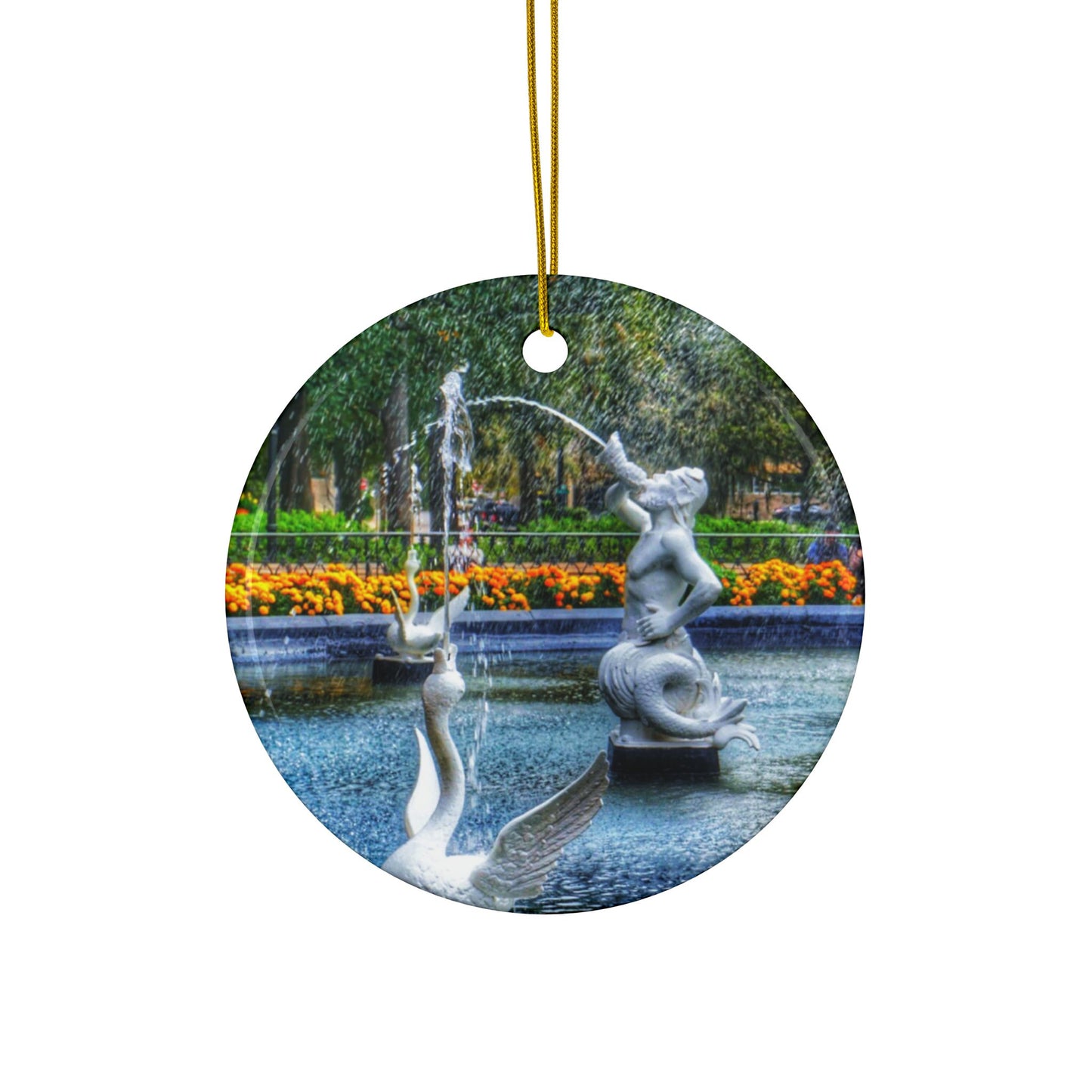 Forsyth Park Fountain by Chasing Oz - Double-sided Ceramic Ornaments