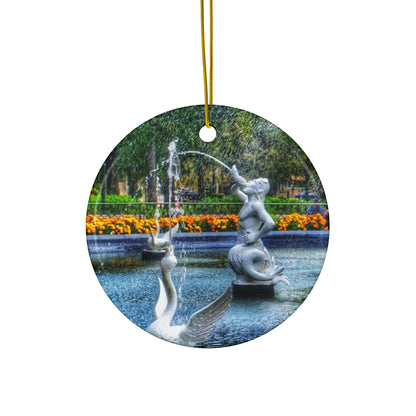 Forsyth Park Fountain by Chasing Oz - Double-sided Ceramic Ornaments