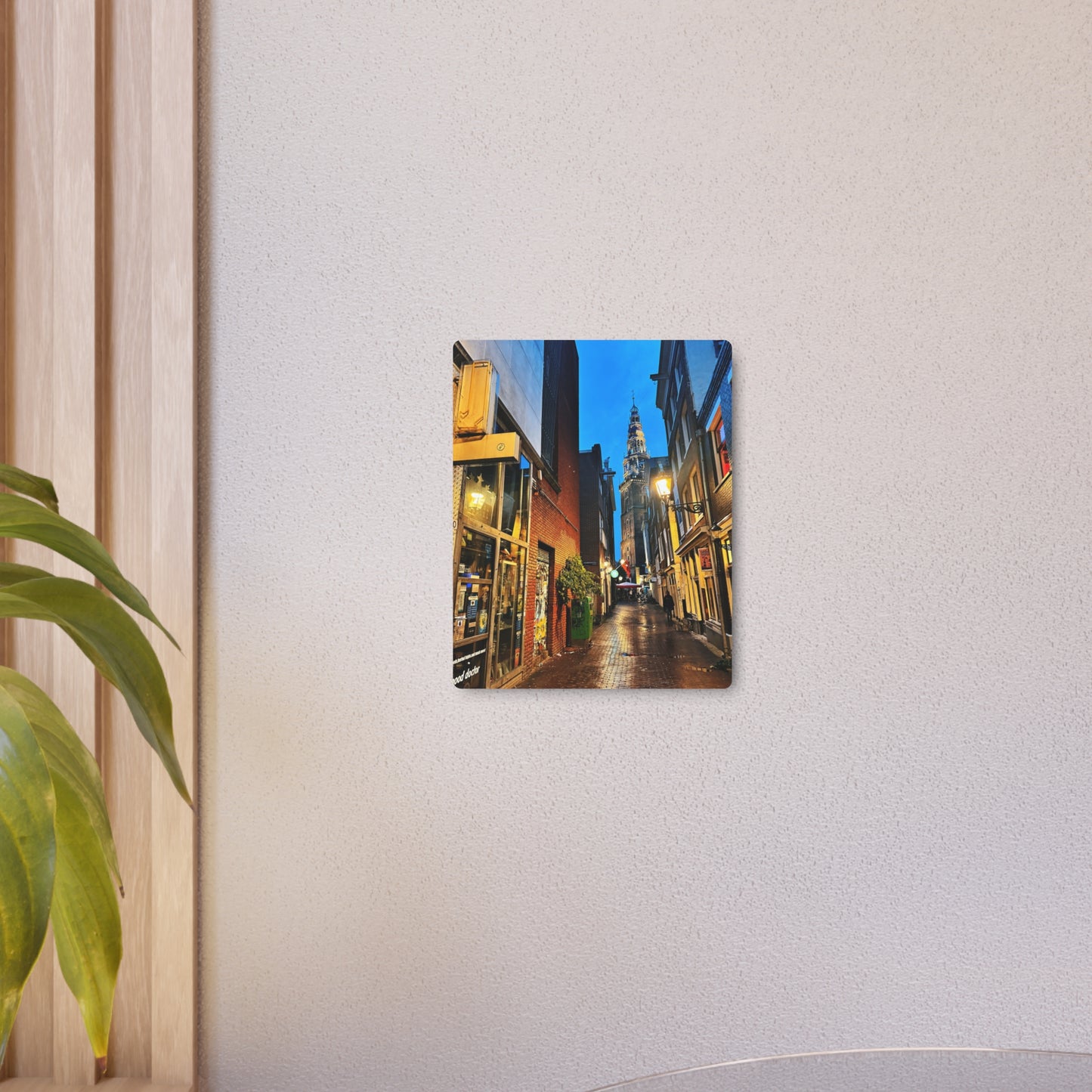 Amsterdam Alley Nightscape - Metal Art Sign