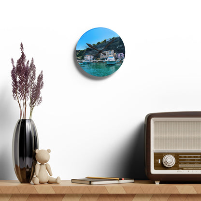 Capri Harbor - Acrylic Wall Clock