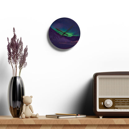 Chasing Oz Art - Northern Lights Acrylic Wall Clock