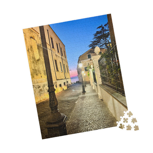 Amalfi Coast Nights Sunset Coastal Alley- Puzzle