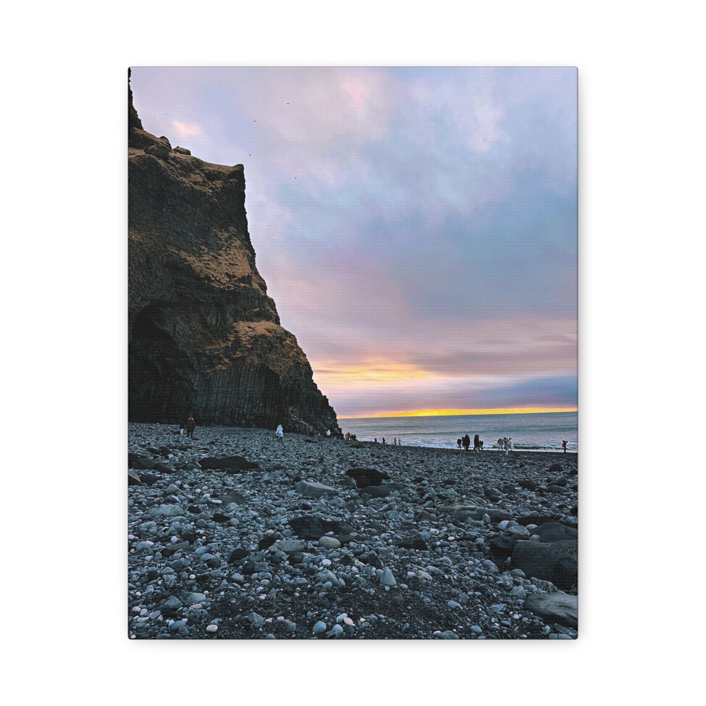 Black Sand Beach Sunrise - Stretched Matte Canvas (1.25")