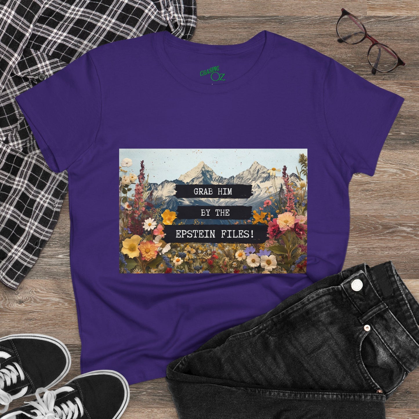 Grab Him by the Files - Women's Fitted Tee