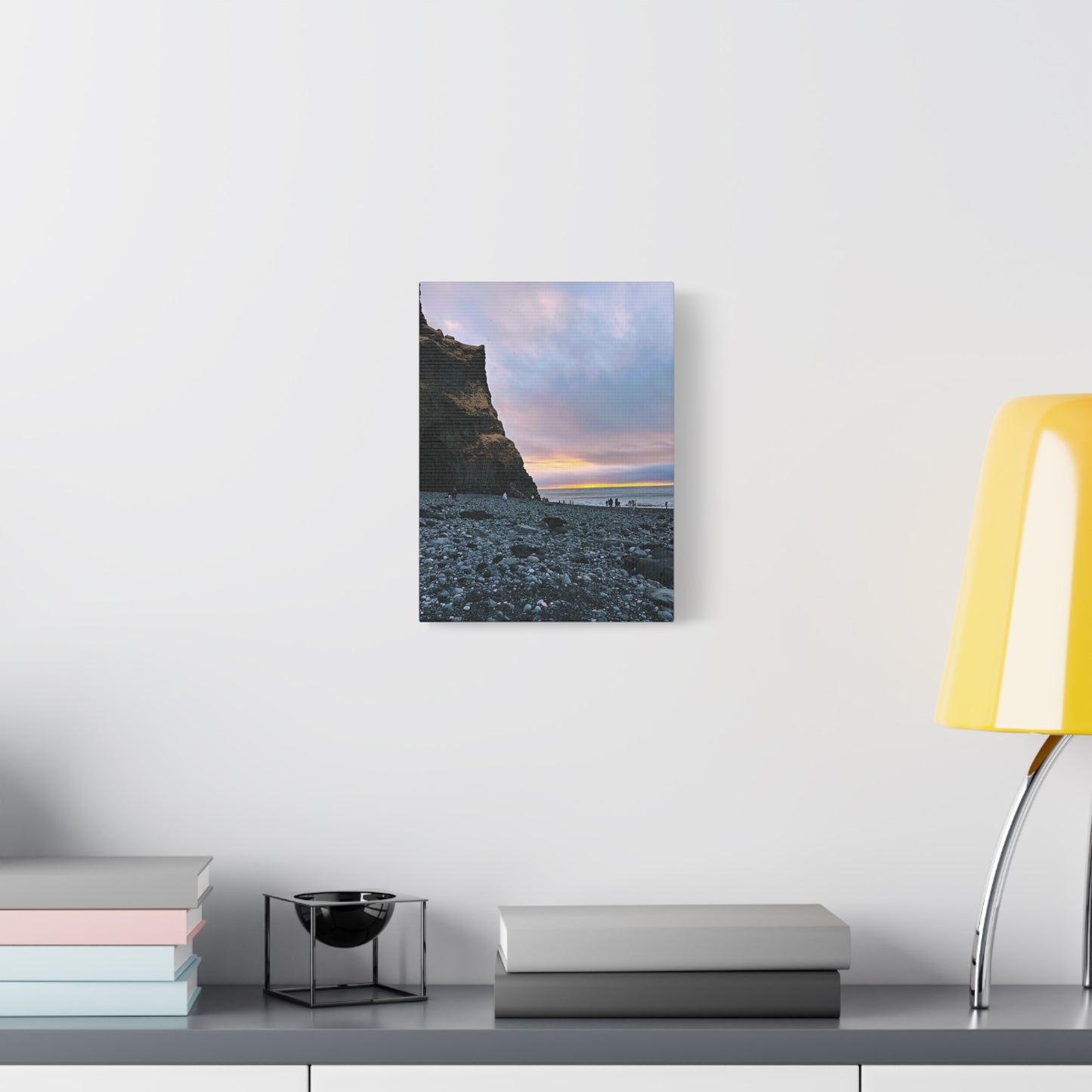 Black Sand Beach Sunrise - Stretched Matte Canvas (1.25")