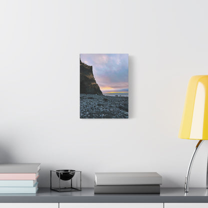 Black Sand Beach Sunrise - Stretched Matte Canvas (1.25")