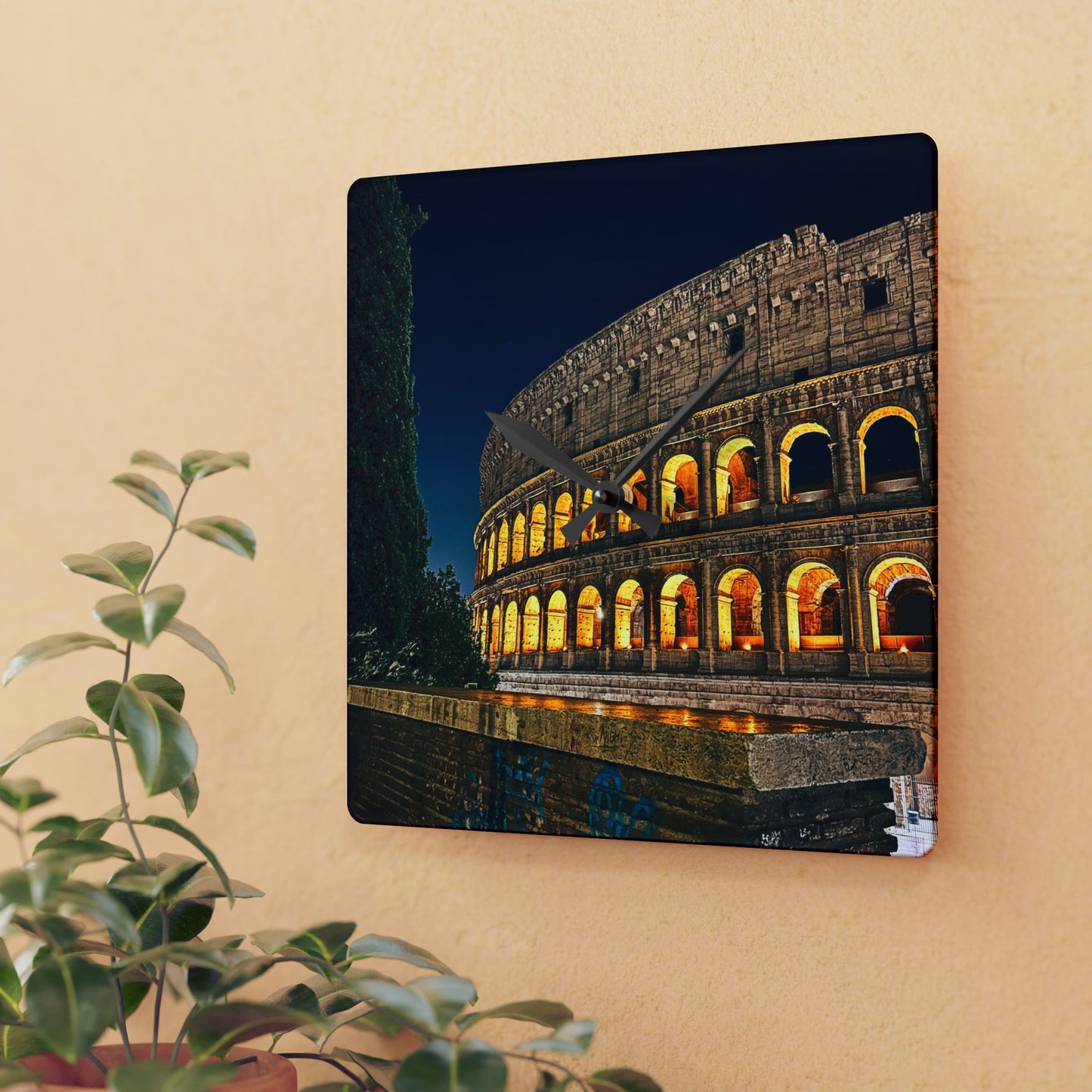 Chasing Oz Art Rome Coliseum Acrylic Wall Clock