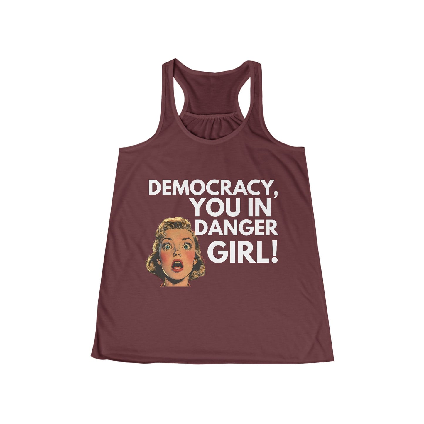 Democracy You in Danger Girl - Women's Racerback Tank