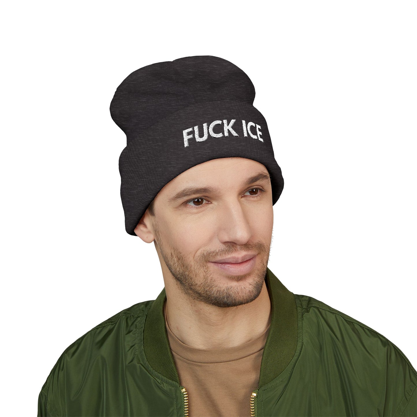 FUCK ICE - Embroidered Cuffed Beanie
