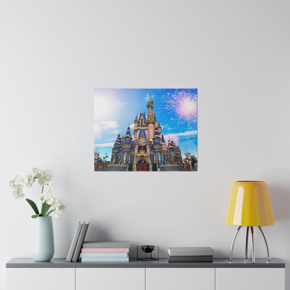 Chasing Oz Art Magic Kingdom 50th Castle Matte Canvas Stretched - 0.75"