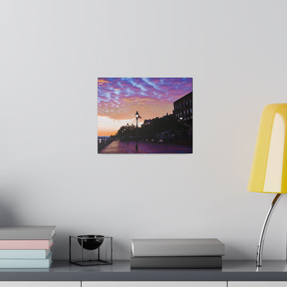 Chasing Oz Art River Street Sunrise Matte Canvas Stretched - 0.75"