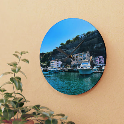 Capri Harbor - Acrylic Wall Clock