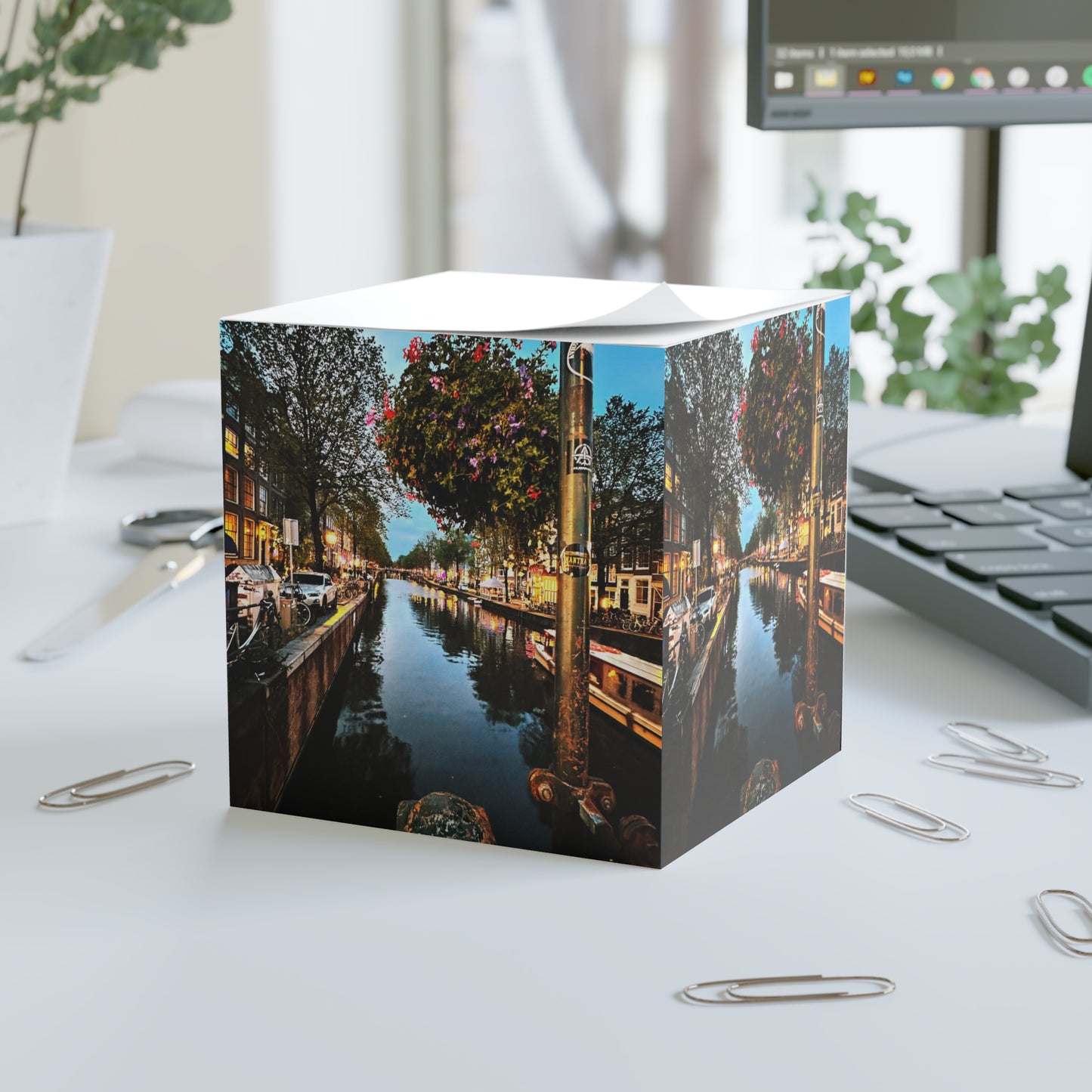 Amsterdam Canal Lights - Sticky Note Cube