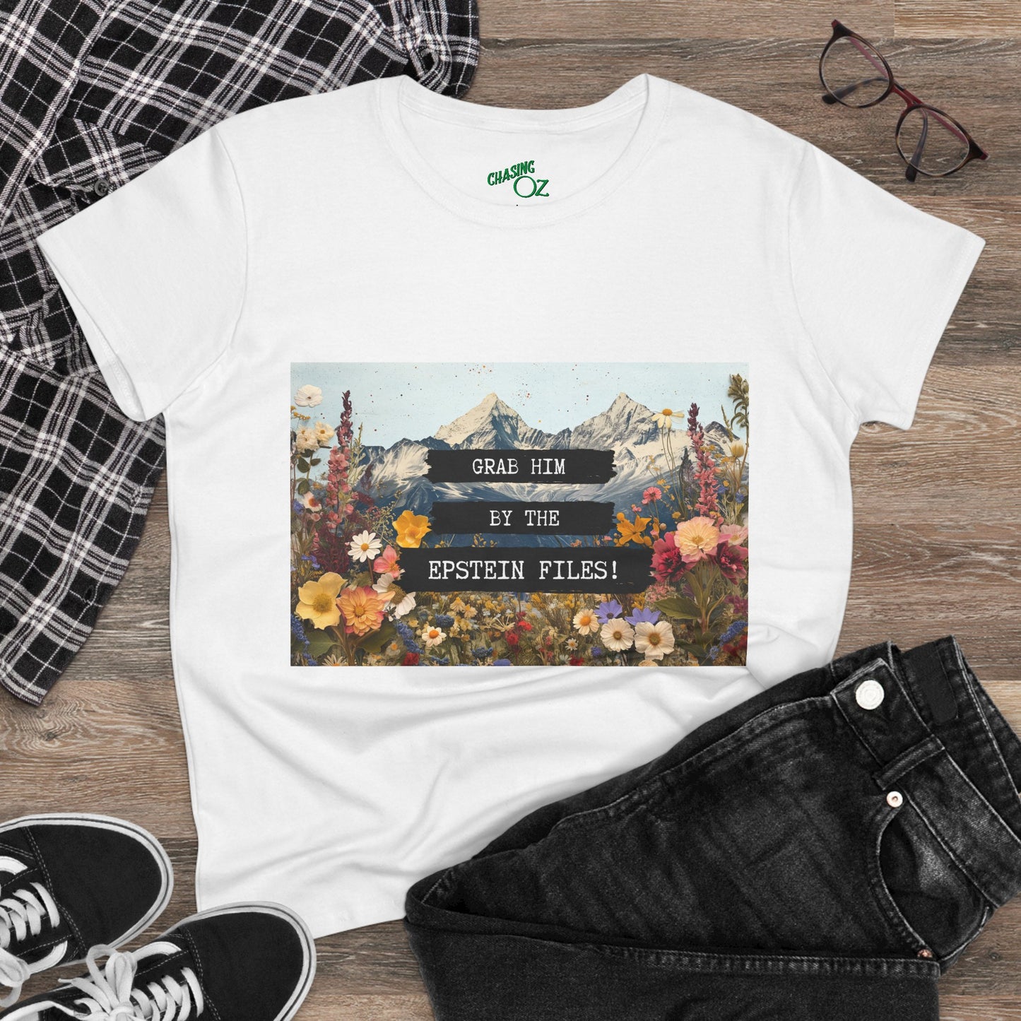 Grab Him by the Files - Women's Fitted Tee