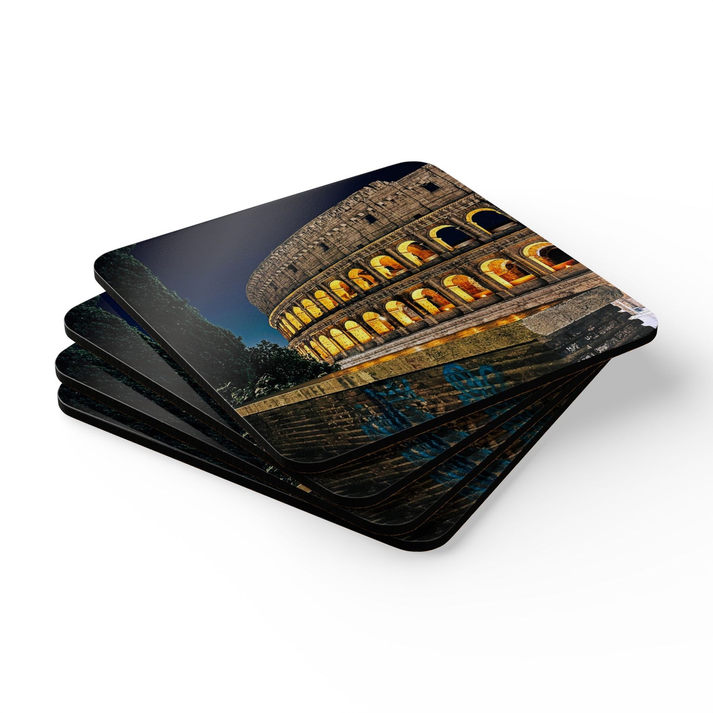 Evening Coliseum by Chasing Oz - Corkwood Coaster Set (of 4)