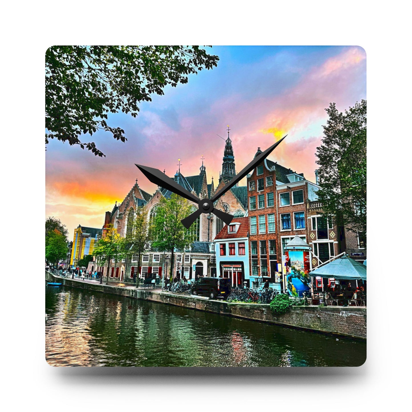 Wall Clock - Amsterdam Sunset Photography by Chasing Oz