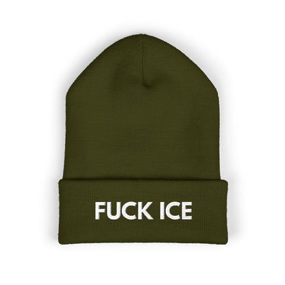 FUCK ICE - Embroidered Cuffed Beanie