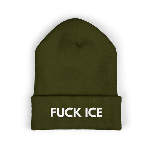 FUCK ICE - Embroidered Cuffed Beanie