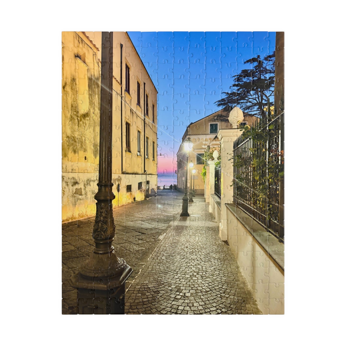 Amalfi Coast Nights Sunset Coastal Alley- Puzzle