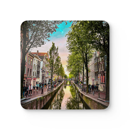 Fall Amsterdam at Twilight by Chasing Oz - Corkwood Coaster Set (of 4)