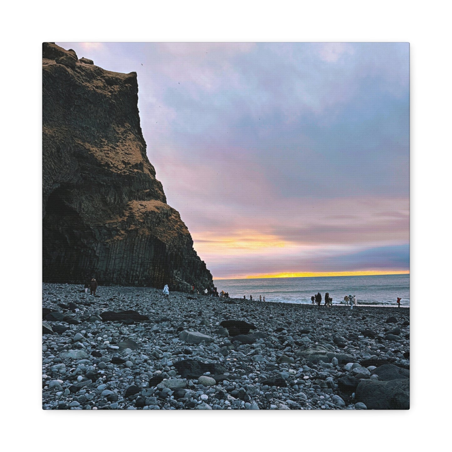 Black Sand Beach Sunrise - Stretched Matte Canvas (1.25")