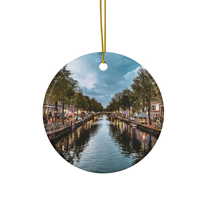 Amsterdam Canal Reflections by Chasing Oz - Double-sided Ceramic Ornaments