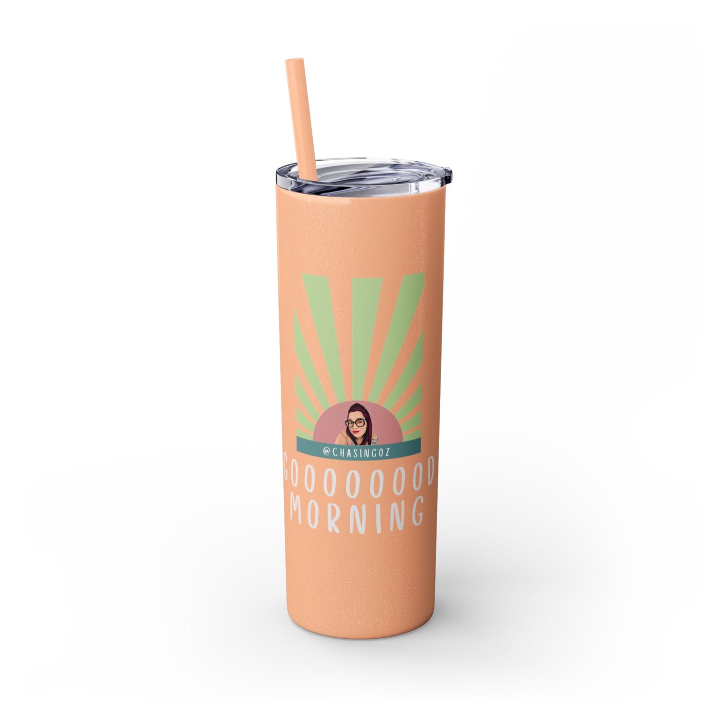 Chasing Oz Good Morning Skinny Tumbler with Straw, 20oz