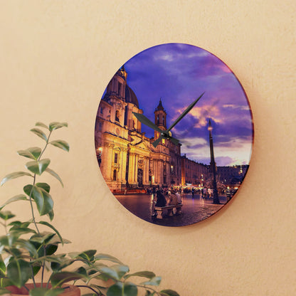 Chasing Oz Art Rome Sunset Acrylic Wall Clock