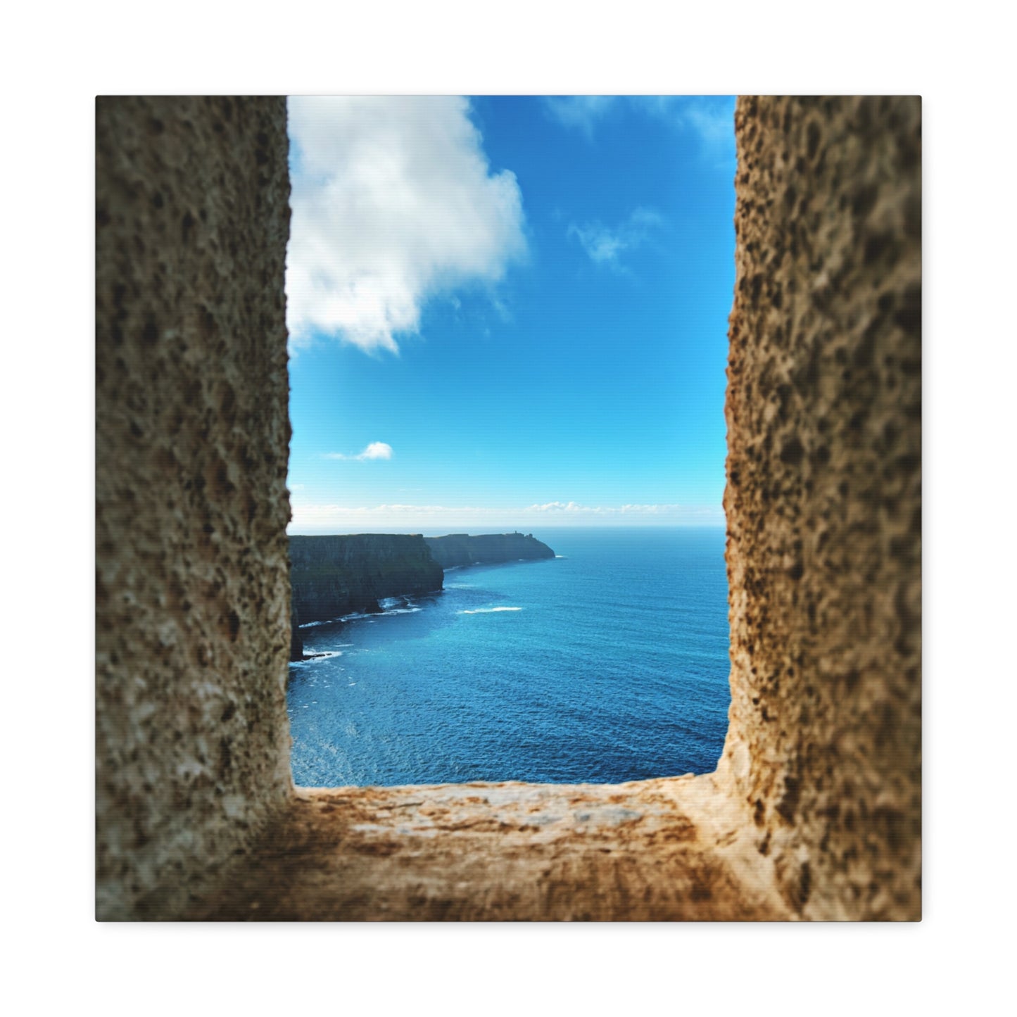 Cliffs of Moher Ireland Coastal Window View - Stretched Canvas Print (1.25")