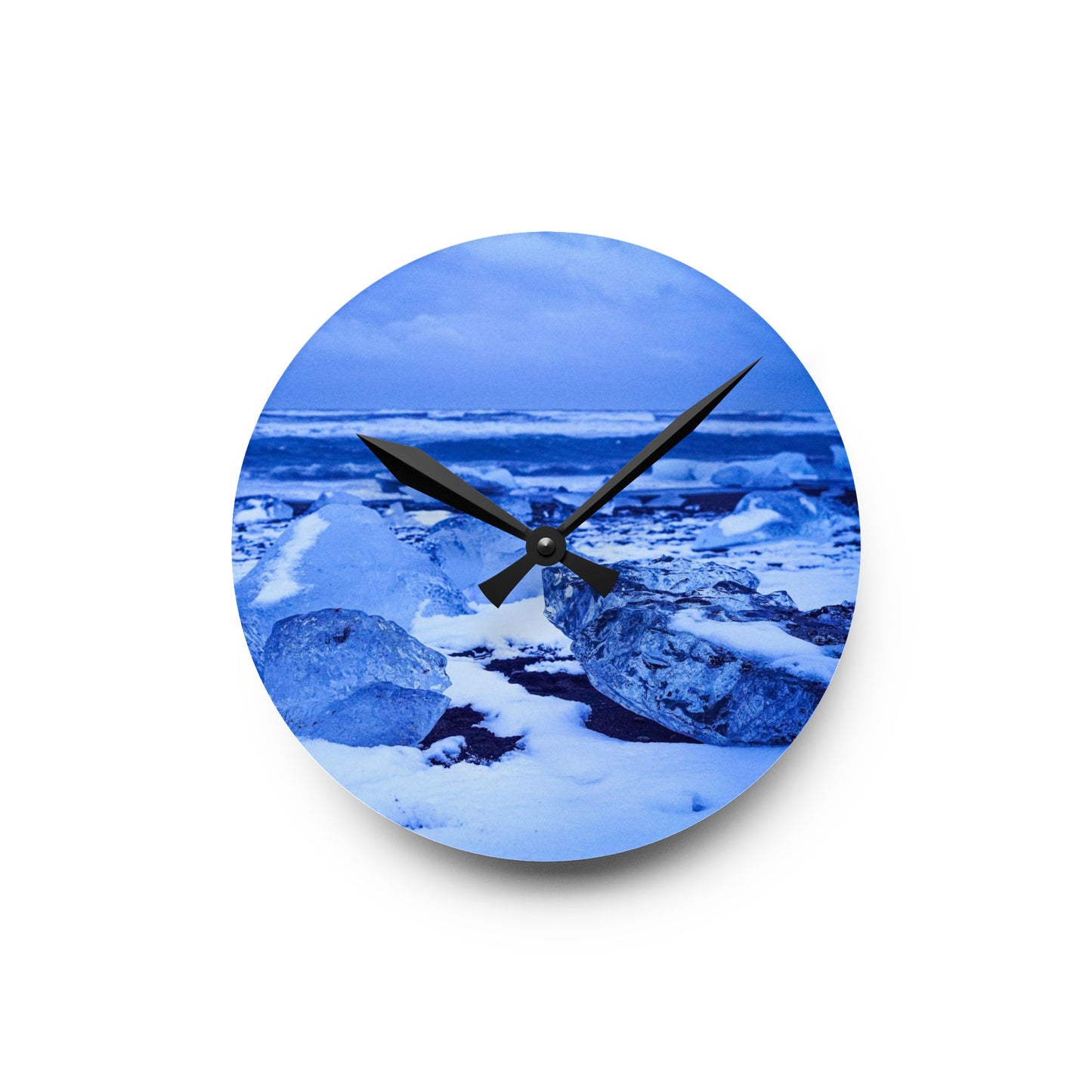 Chasing Oz Art Diamond Beach Iceland Acrylic Wall Clock