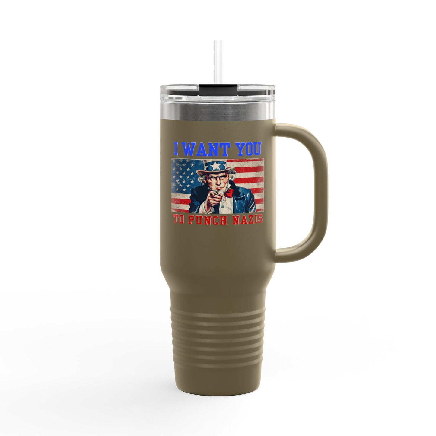 I Want You to Punch Nazis - 40oz Insulated Travel Mug