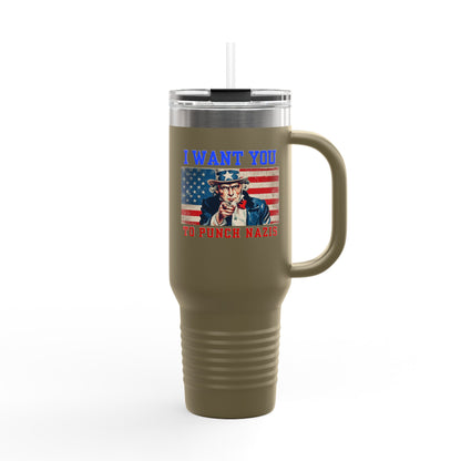 I Want You to Punch Nazis - 40oz Insulated Travel Mug