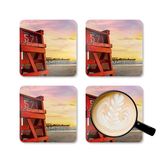 Daytona Beach Sunrise by Chasing Oz - Cork Coaster Set (of 4)
