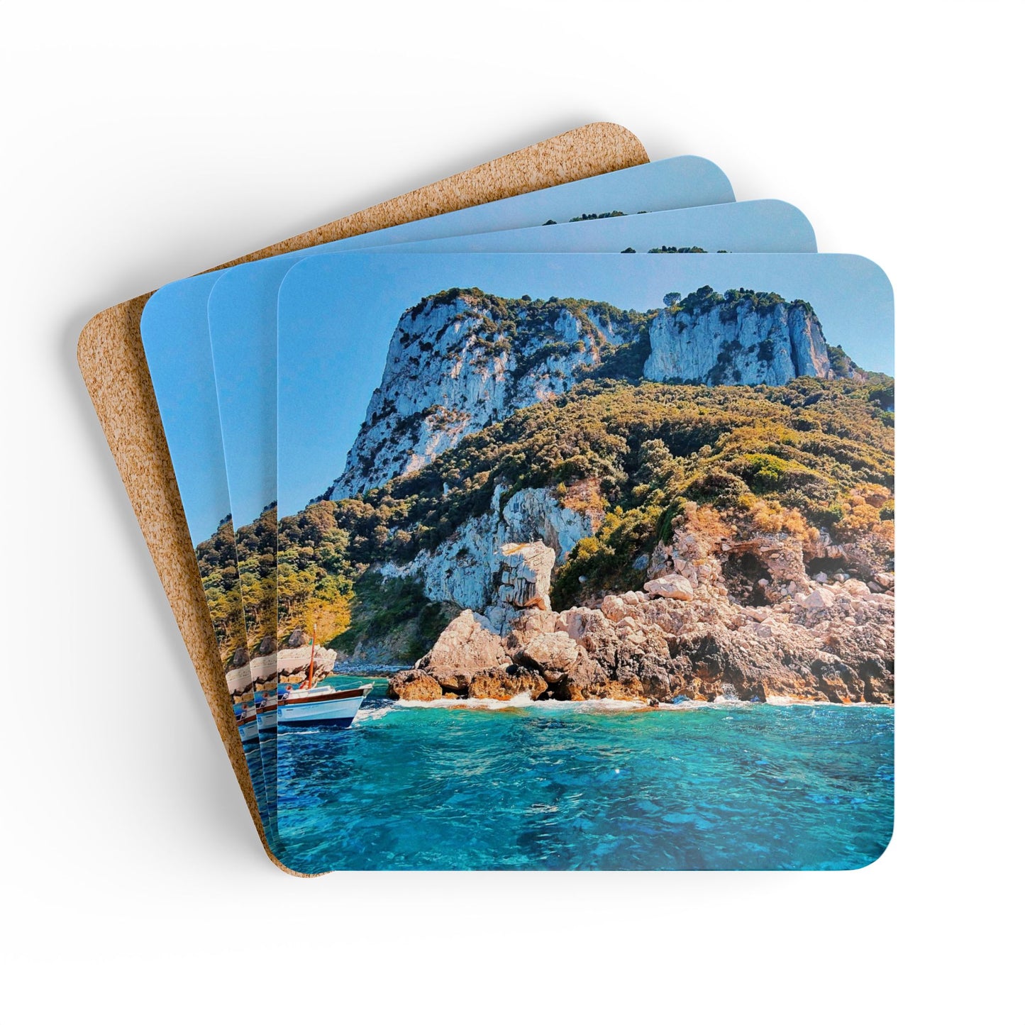 Capri Coast by Chasing Oz - Cork Coaster Set ( of 4)