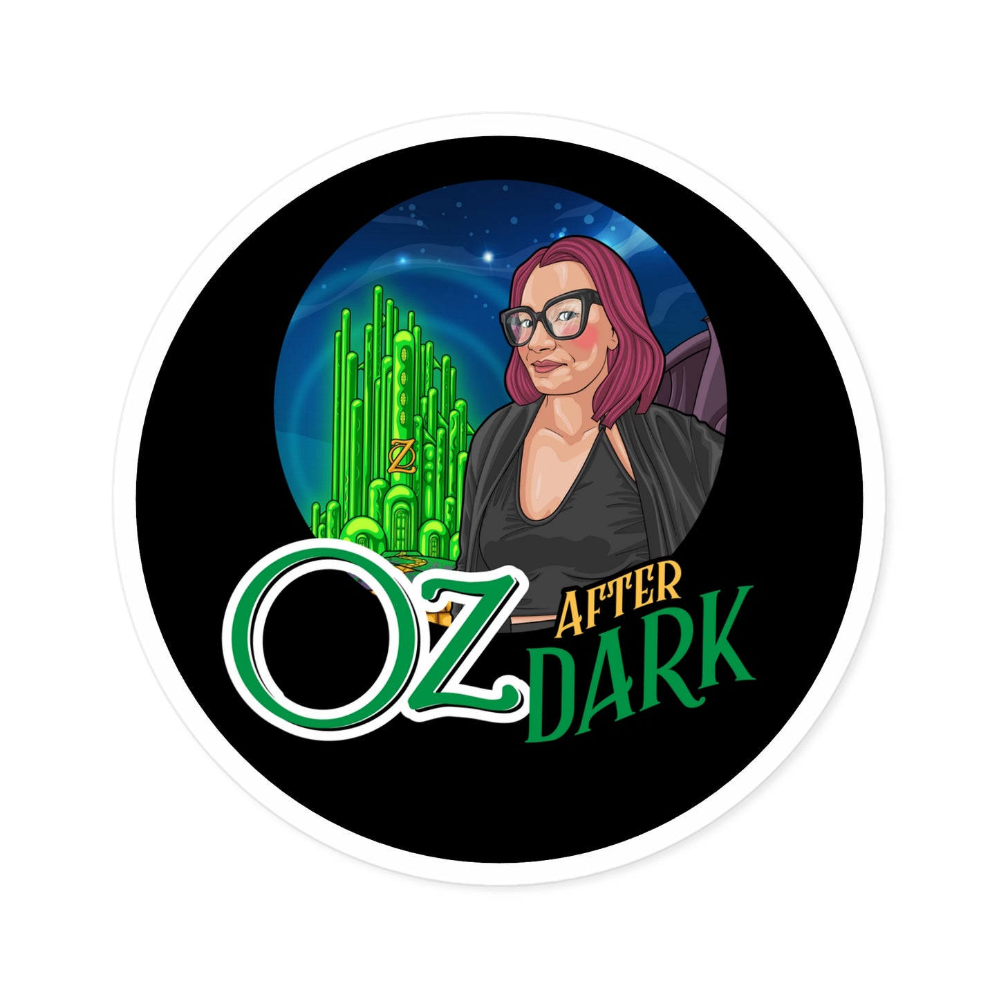 Oz After Dark Round Stickers - Indoor/Outdoor