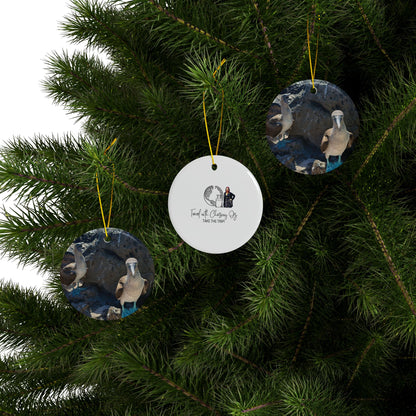 Blue-Footed Booby Ceramic Double-Sided Ornament — Travel with Chasing Oz