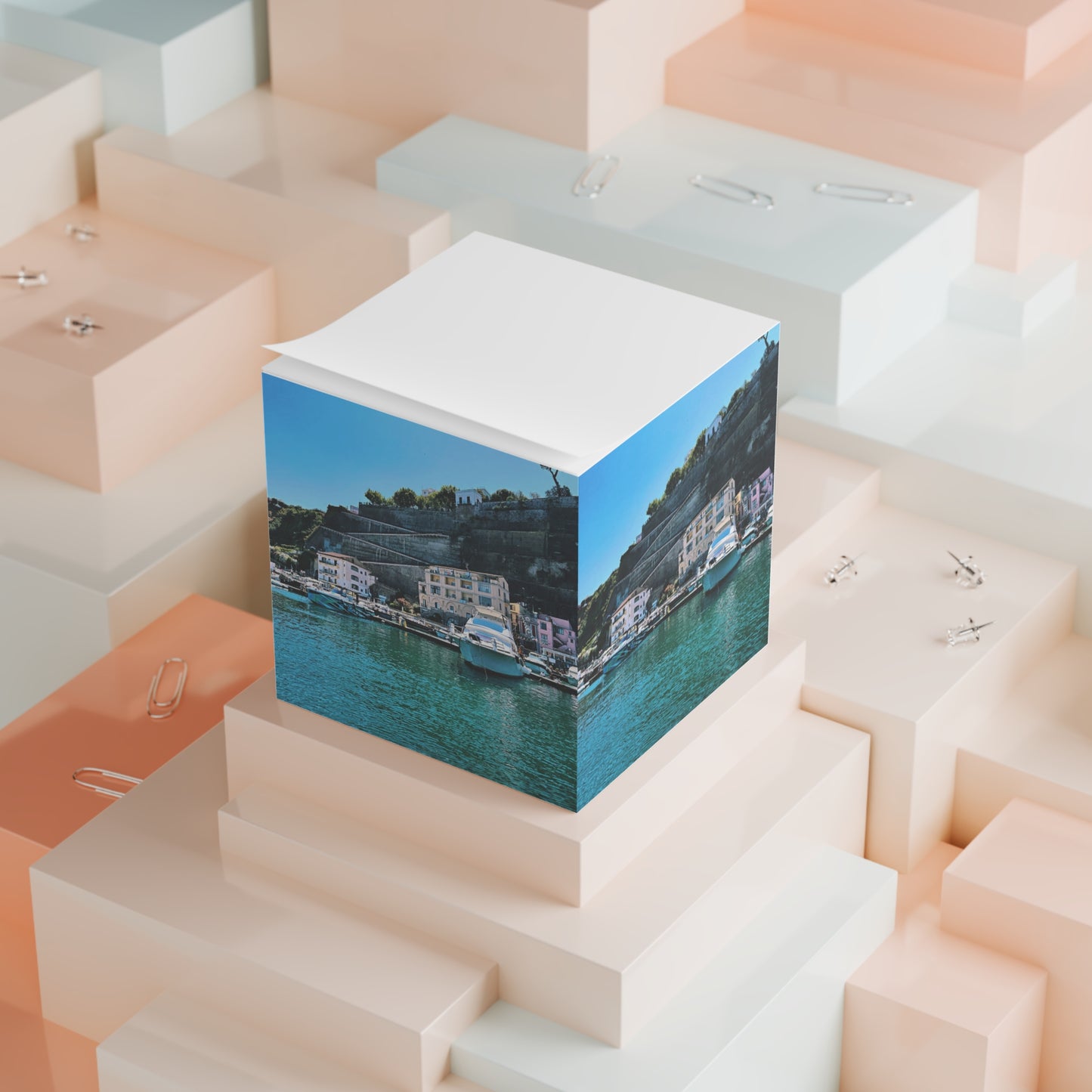 Capri Italy waterfront — Scenic Sticky Note Cube