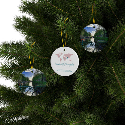 Amsterdam Bike Views by Chasing Oz - Double-sided Ceramic Ornaments