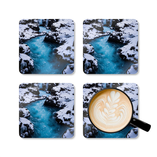 Iceland River by Chasing Oz - Corkwood Coaster Set (of 4)