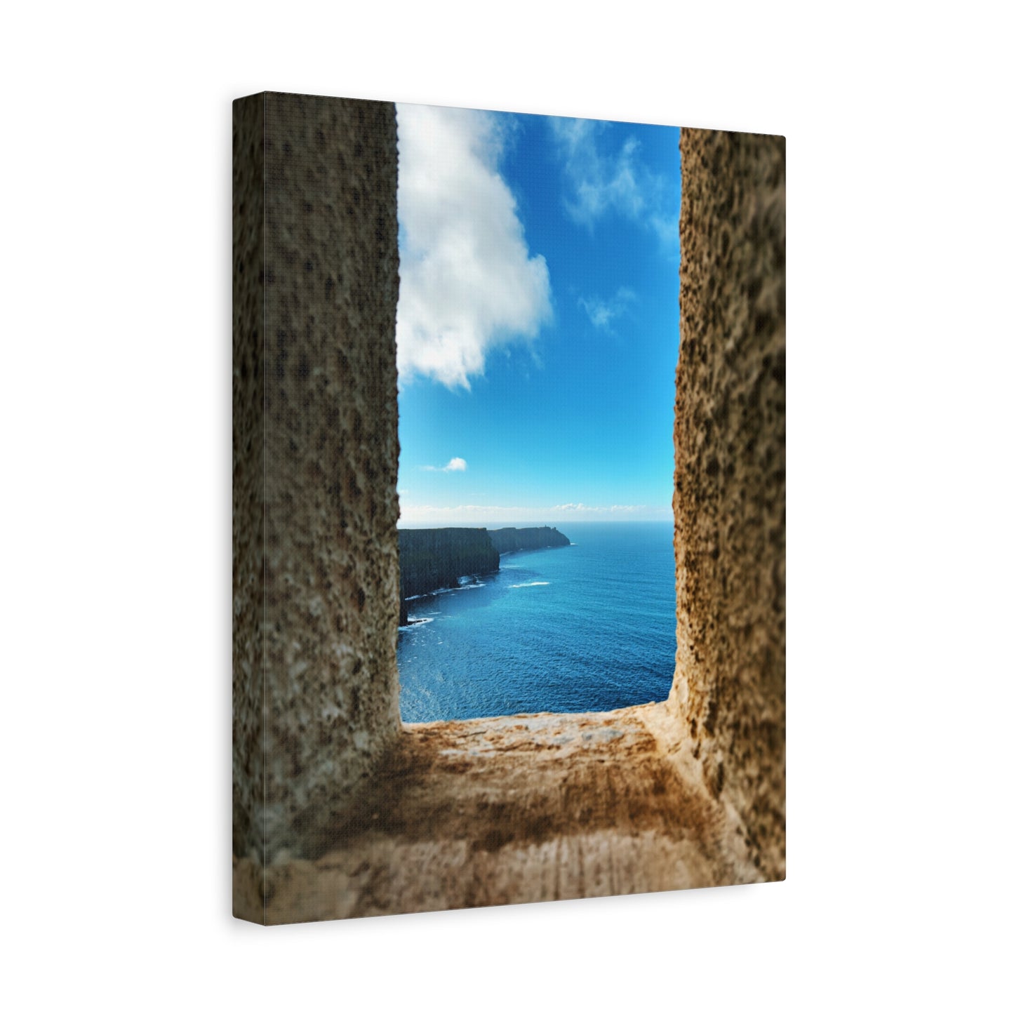 Cliffs of Moher Ireland Coastal Window View - Stretched Canvas Print (1.25")
