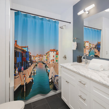 Chasing Oz Art Burano Canal Shower Curtain