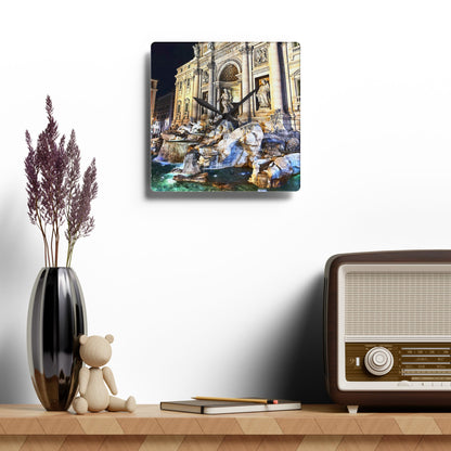 Chasing Oz Art Trevi Fountain Rome - Acrylic Wall Clock