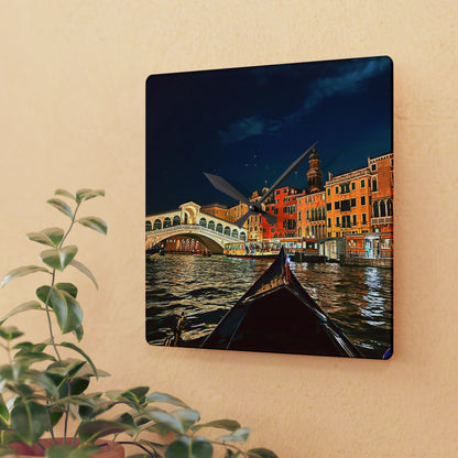 Chasing Oz Art Rialto Bridge Venice Acrylic Wall Clock