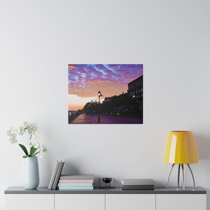 Chasing Oz Art River Street Sunrise Matte Canvas Stretched - 0.75"